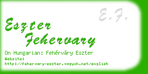 eszter fehervary business card