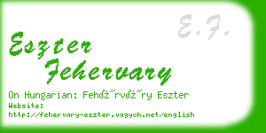 eszter fehervary business card